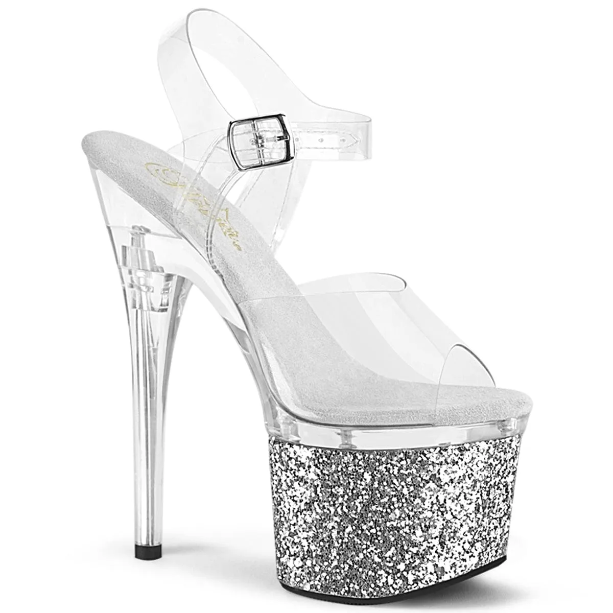 ESTEEM-708LG Clear/Clear-Silver Glitter