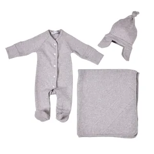 Evan | Baby Boys Gift Box - Grey Ribbed Cotton Set