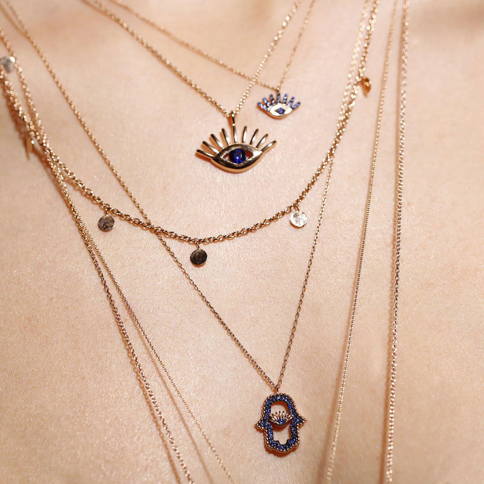 Evil Eye Slim Chain Necklace