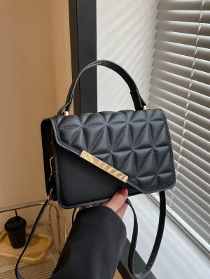 Exquisite,Elegant Portable Mini Stylish Flap Top Handle Bag With Adjustable Shoulder Strap For Female,For Lady Best Personalized Gifts For Women, Mom & Girlfriends