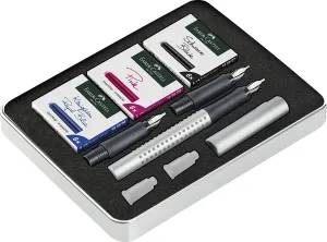 FABER-CASTELL Grip 2011 FP calligraphy Set Silver