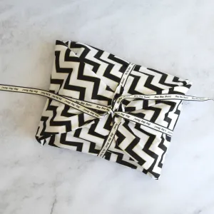 Fabric Gift Wrap - Black Zig Zag