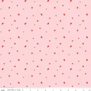 Fabric, Pixie Noel 2 Mushrooms Pink by Tasha Noel (by the yard)