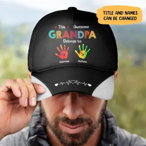Family - This Awesome Grandpa Dad Belongs To - Personalized Classic Cap