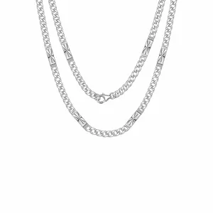 FANCIME Mens Sterling Silver Cuban Link Chain 20 inches