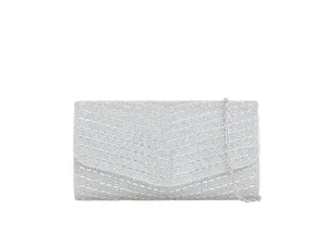 Farrah Silver Clutch