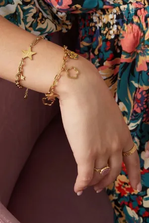 Fashionable Stargirl Gold-Plated Bracelet - Set Of 1
