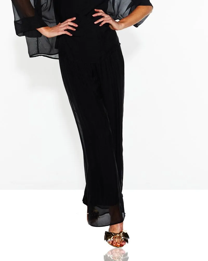 Fate   Becker Sunlight and Shadow Silk Pant - Black