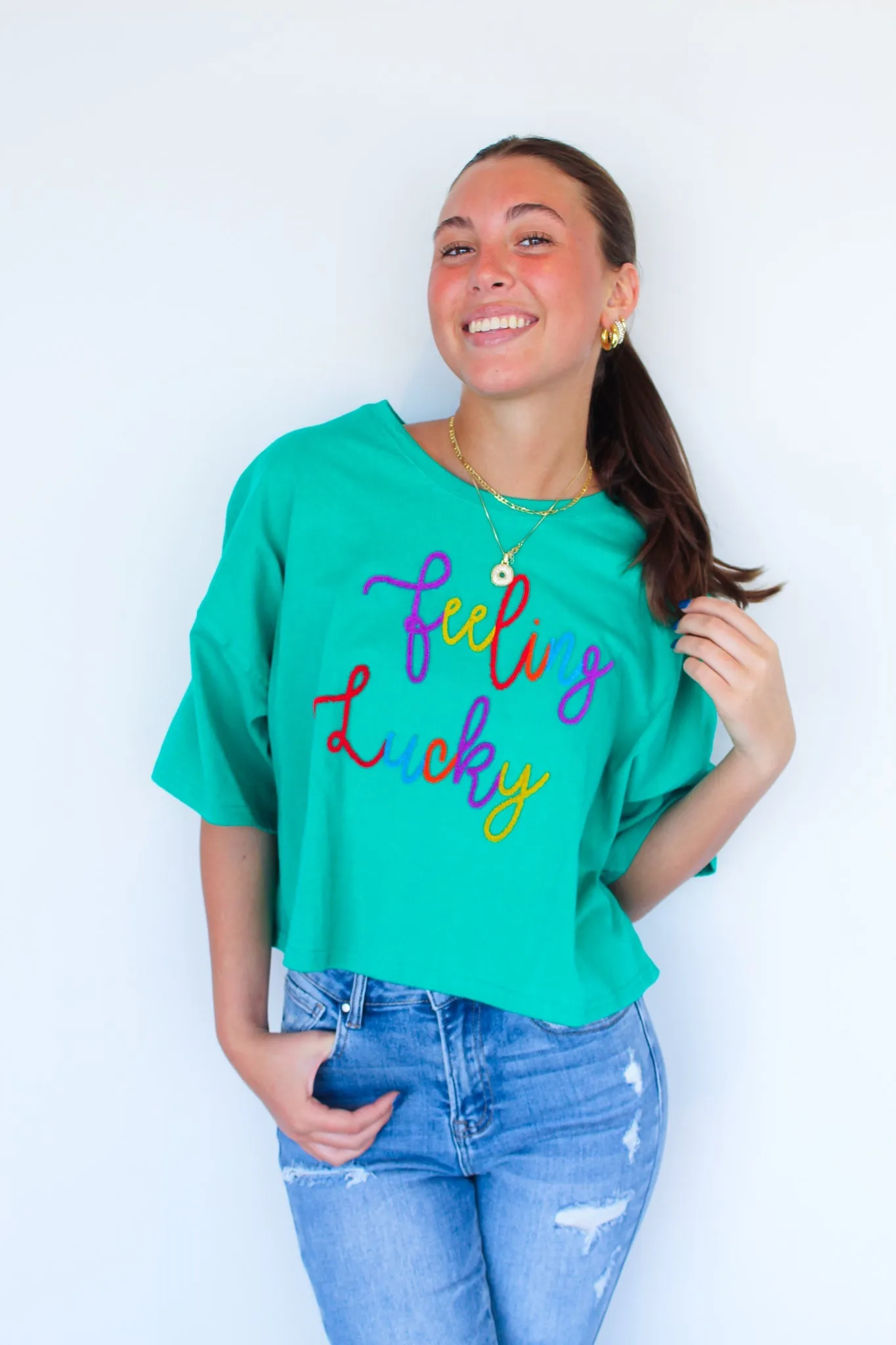 Feeling Lucky Cropped Tee