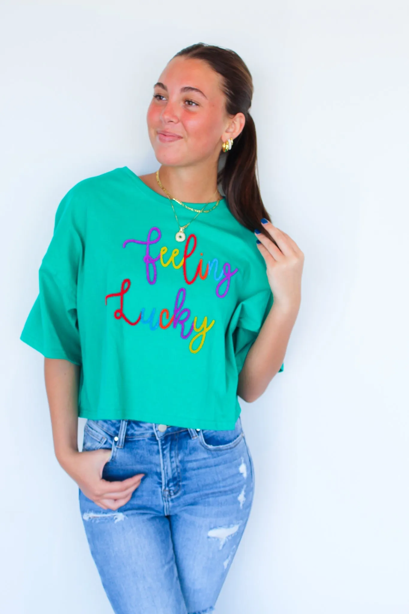 Feeling Lucky Cropped Tee