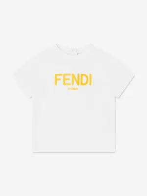 Fendi Baby Logo Print T-Shirt in White
