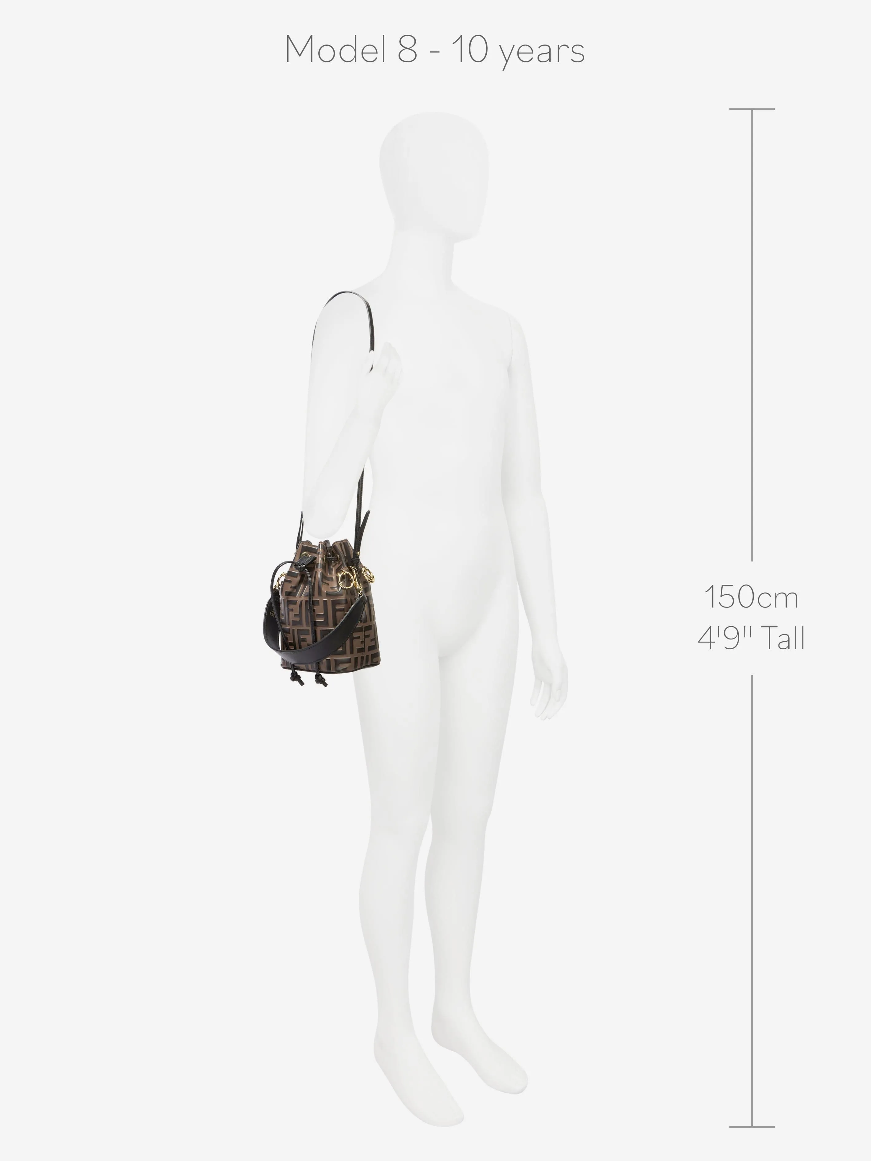 Fendi Girls Drawstring Logo Bag (H:18cm)