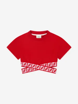 Fendi Girls Logo Tape T-Shirt