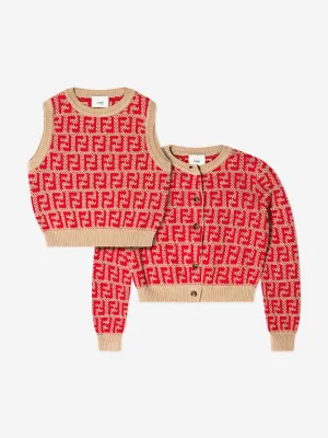 Fendi Girls Vest And Cardigan Twin Set