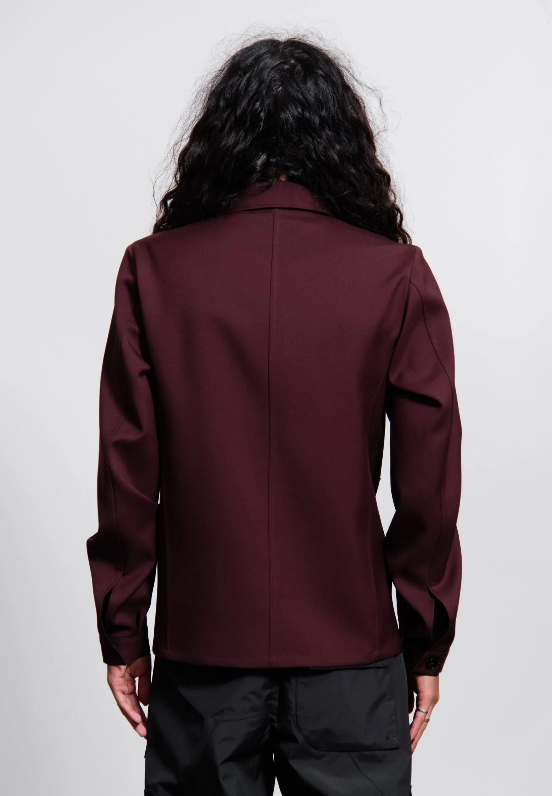 Fine Wool Gabardine Shirt Bordeaux JSMT601826