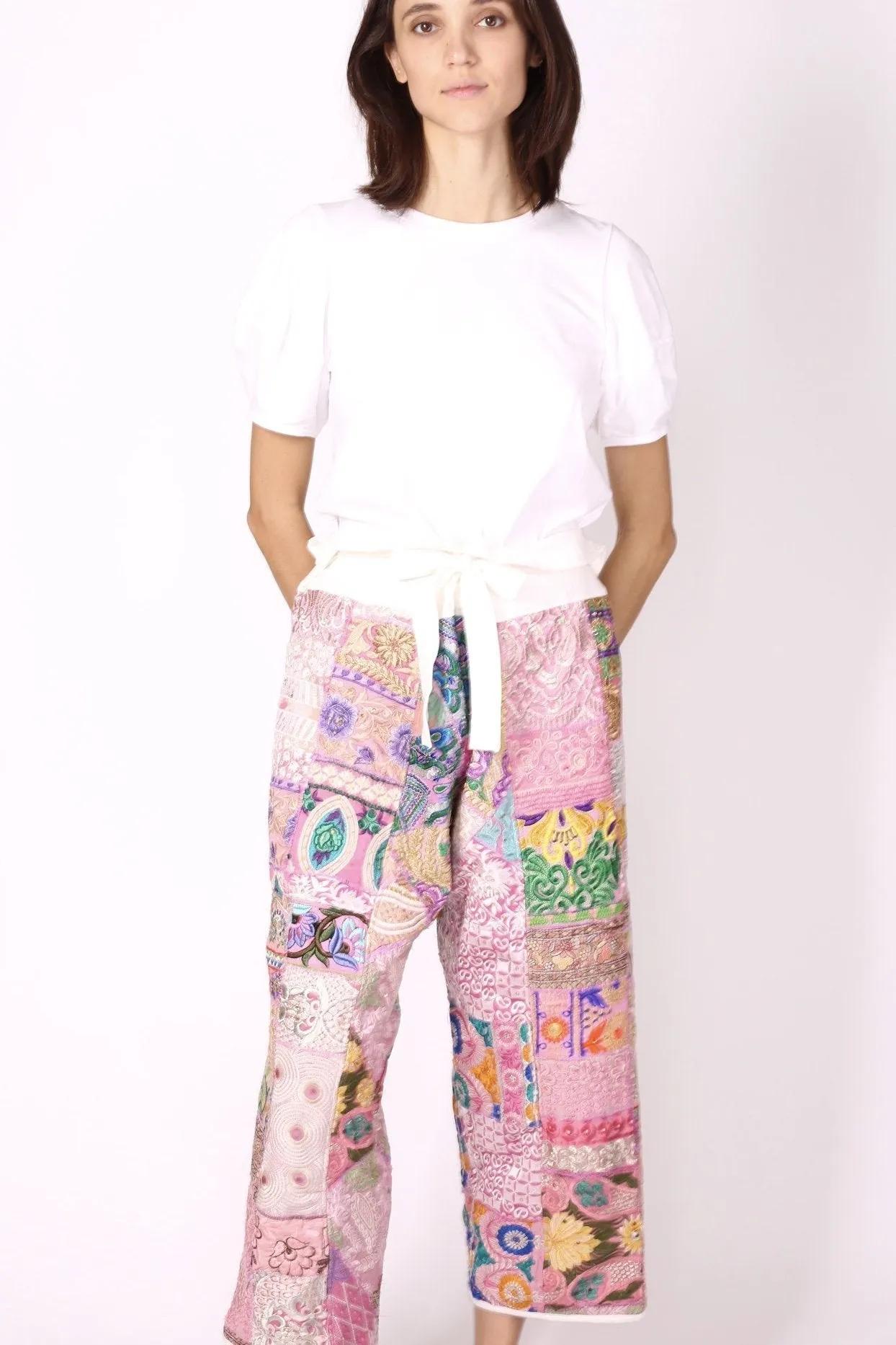 FISHERMAN PANTS EMBROIDERED PATCHWORK GIVA