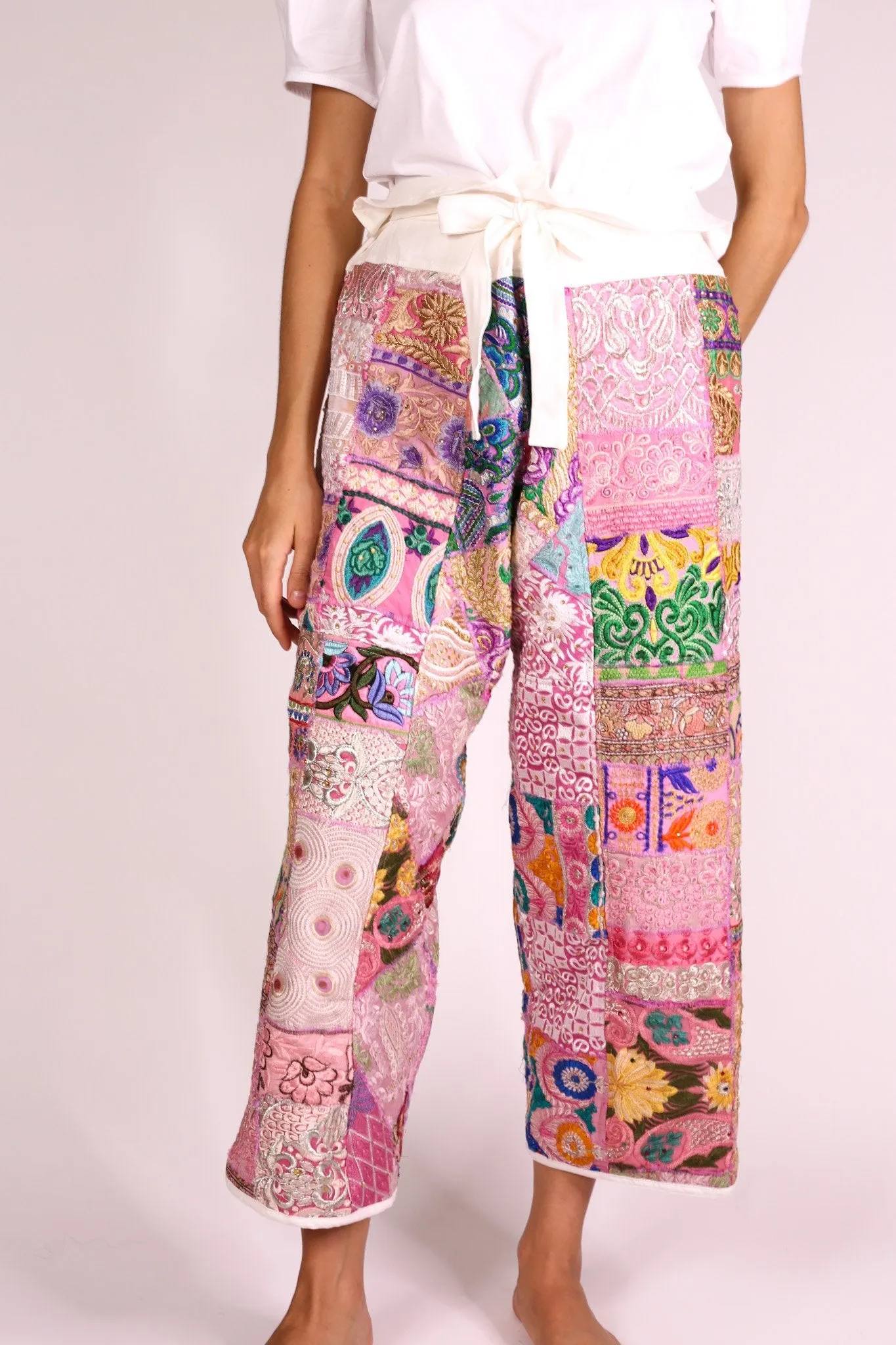FISHERMAN PANTS EMBROIDERED PATCHWORK GIVA