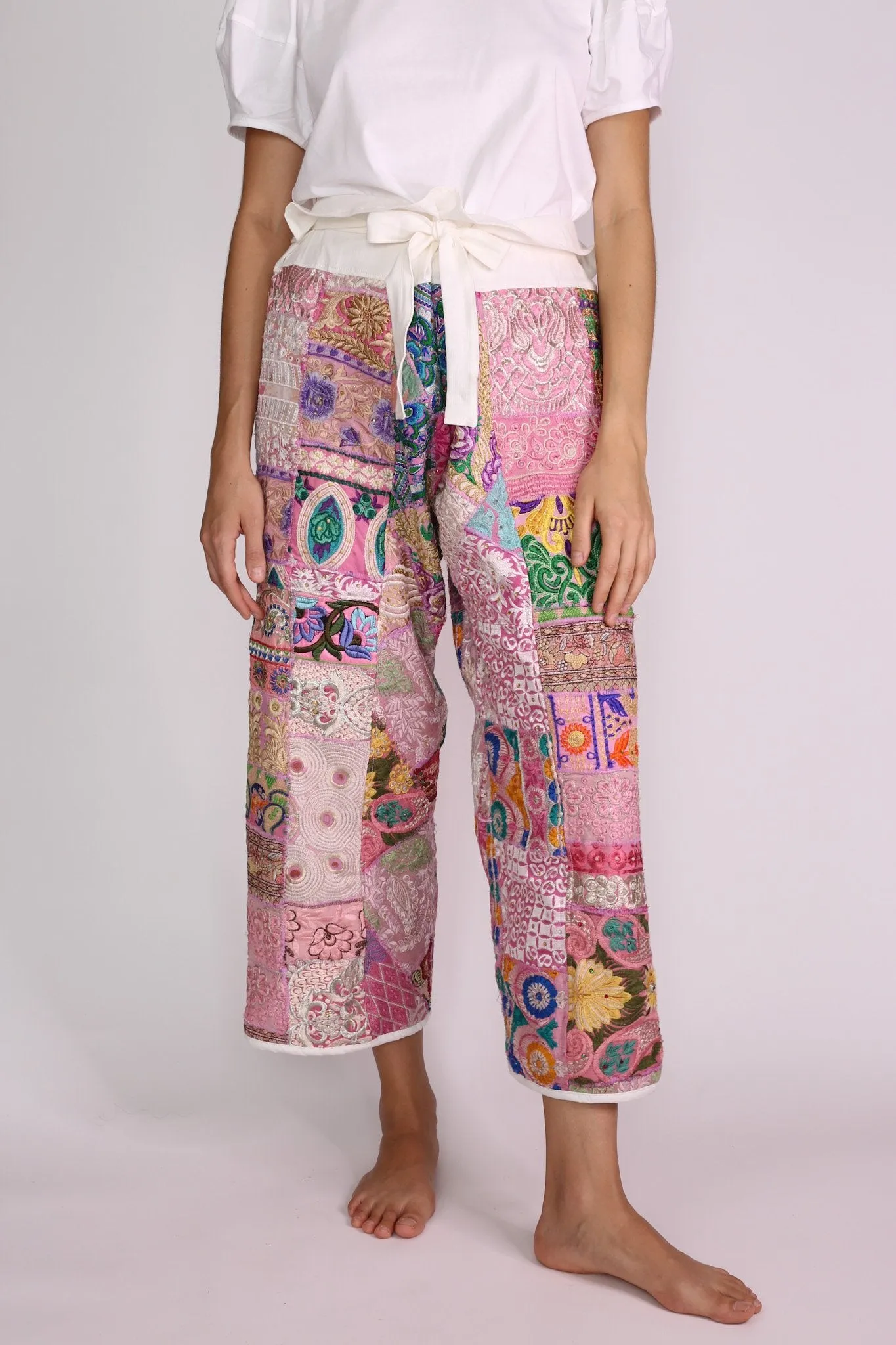 FISHERMAN PANTS EMBROIDERED PATCHWORK GIVA