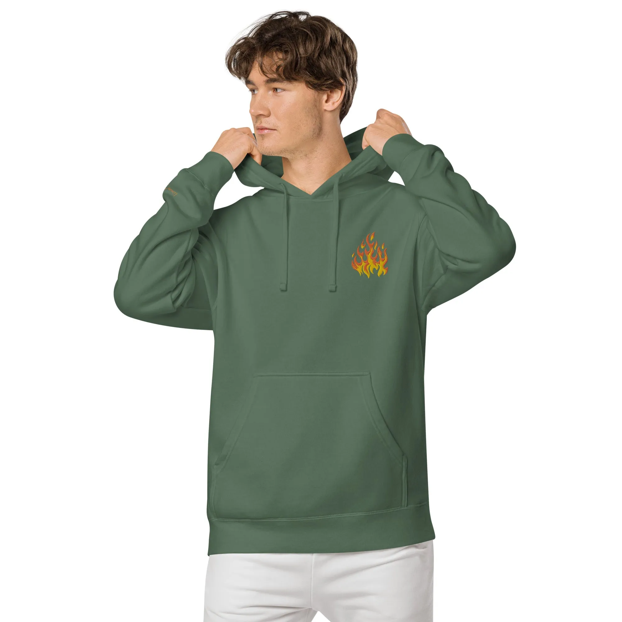 Flame Design Unisex Pigment-Dyed Hoodie