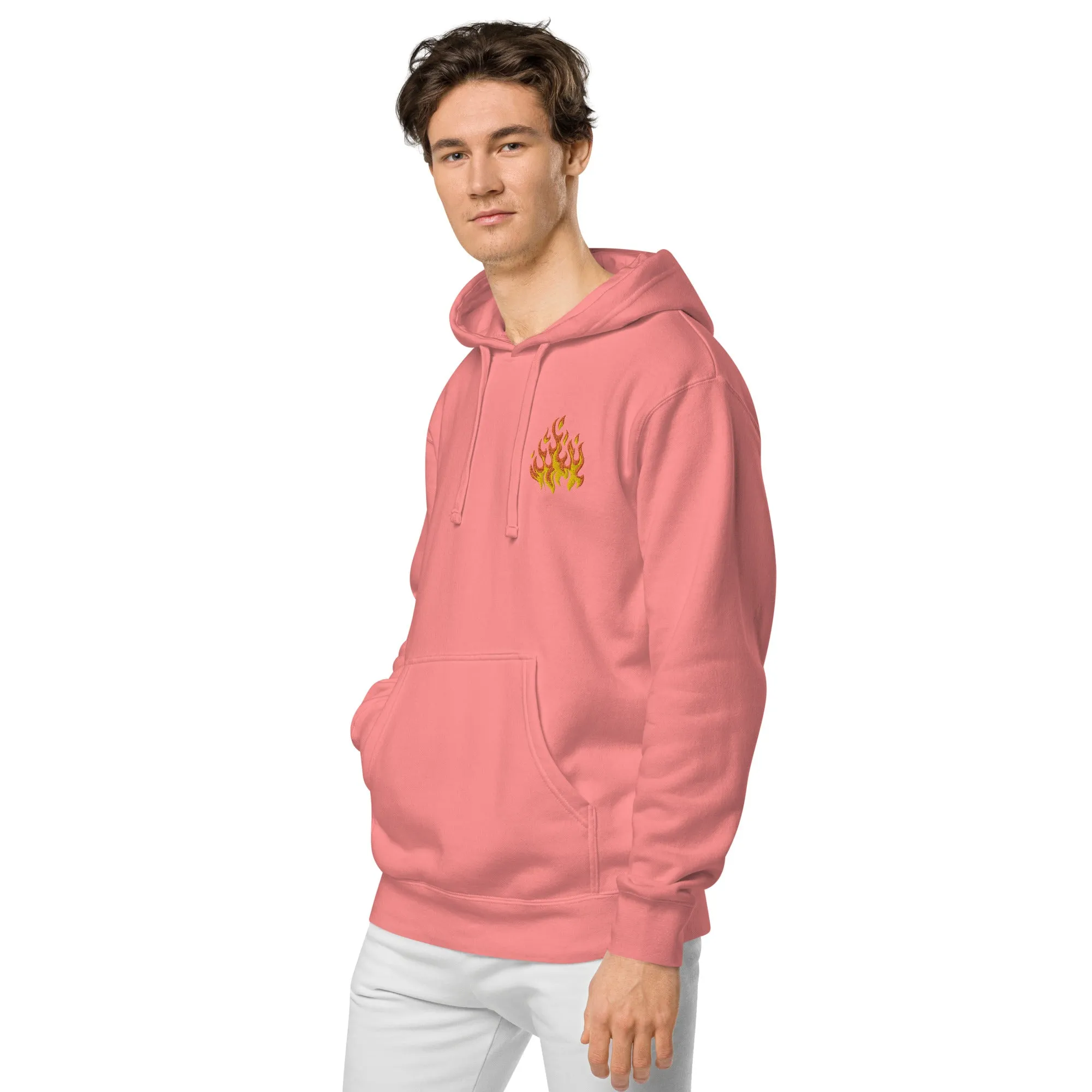 Flame Design Unisex Pigment-Dyed Hoodie