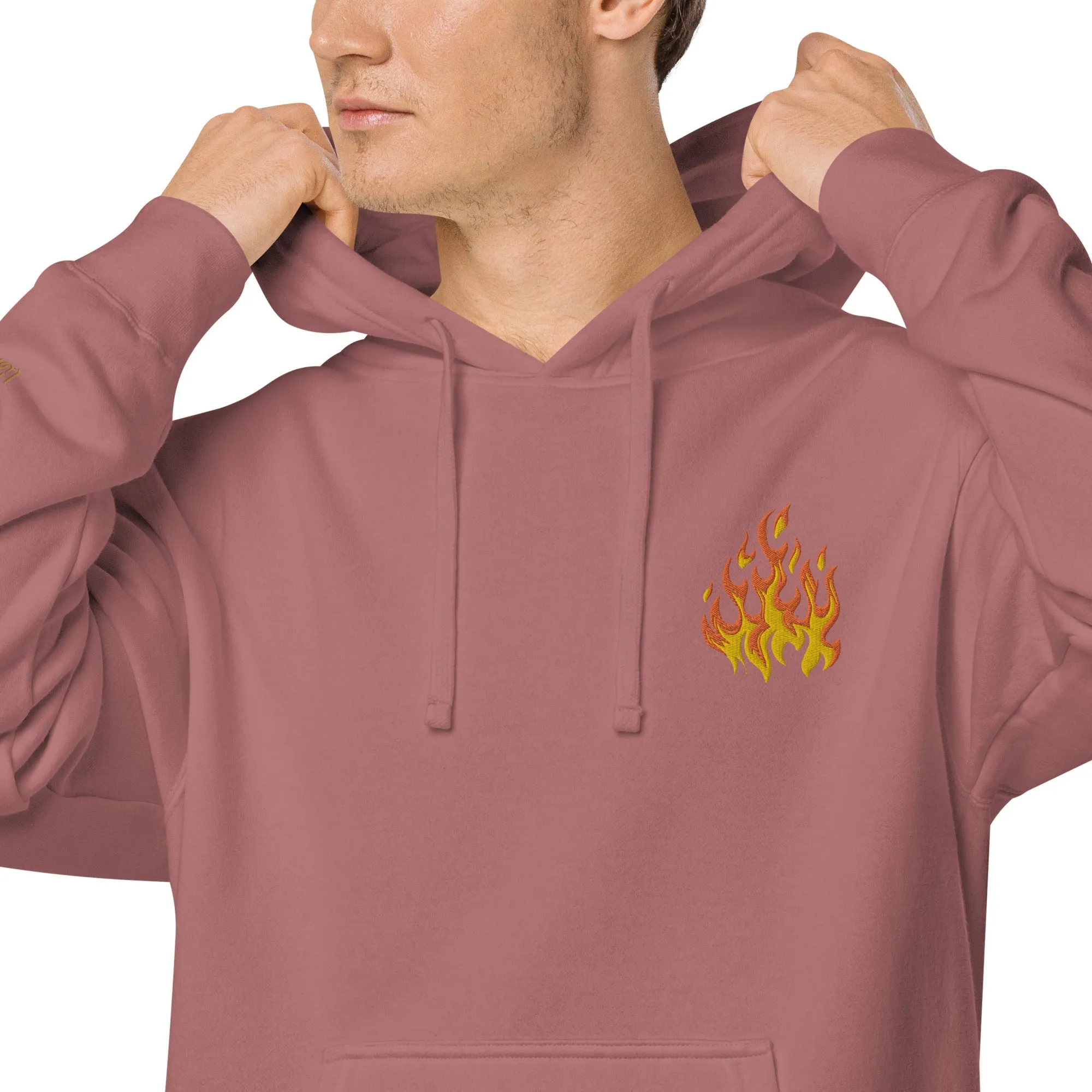 Flame Design Unisex Pigment-Dyed Hoodie