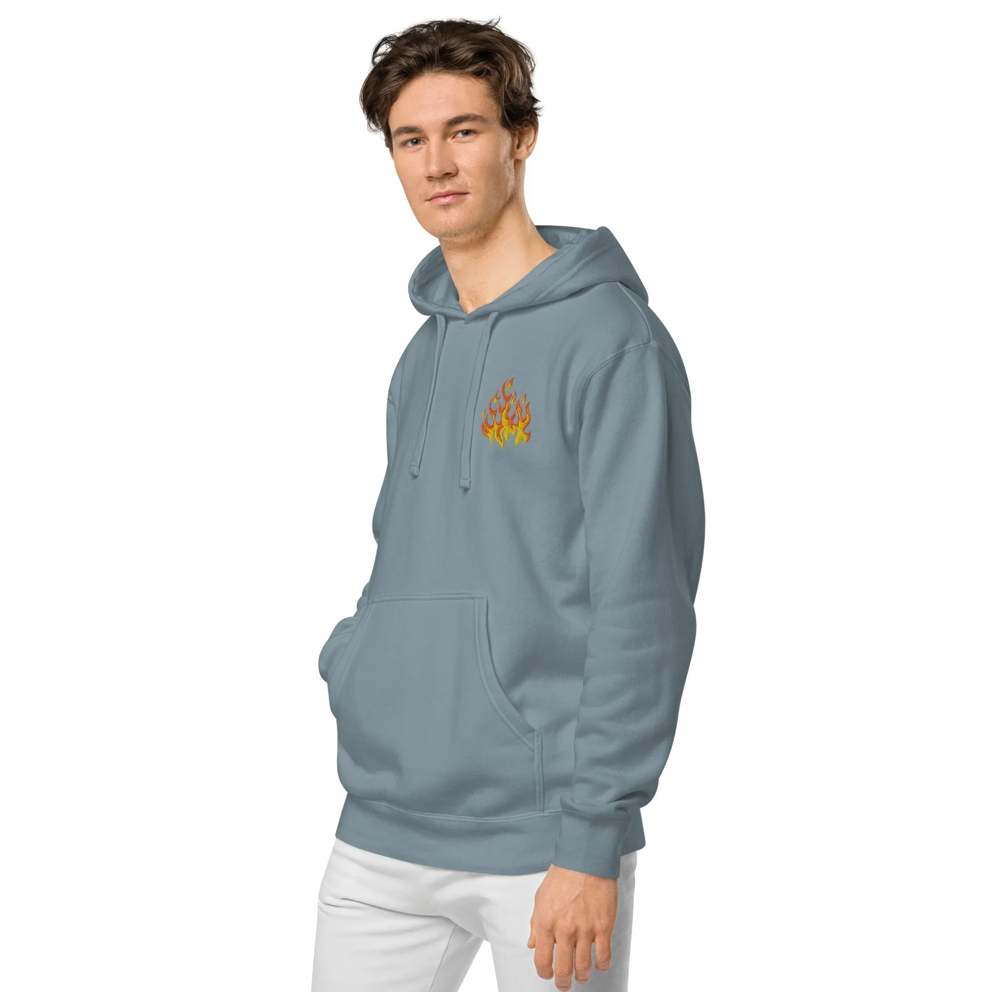 Flame Design Unisex Pigment-Dyed Hoodie