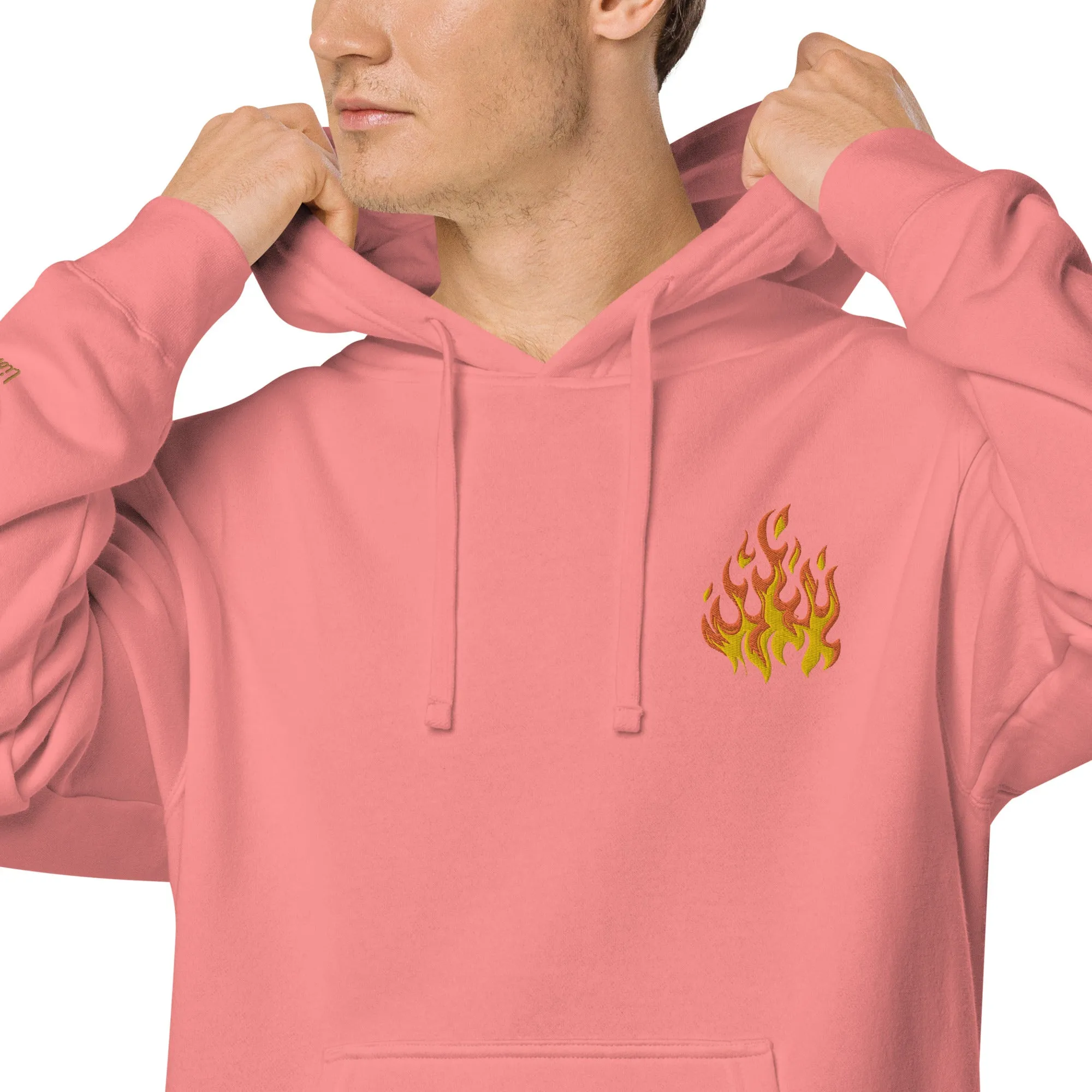 Flame Design Unisex Pigment-Dyed Hoodie