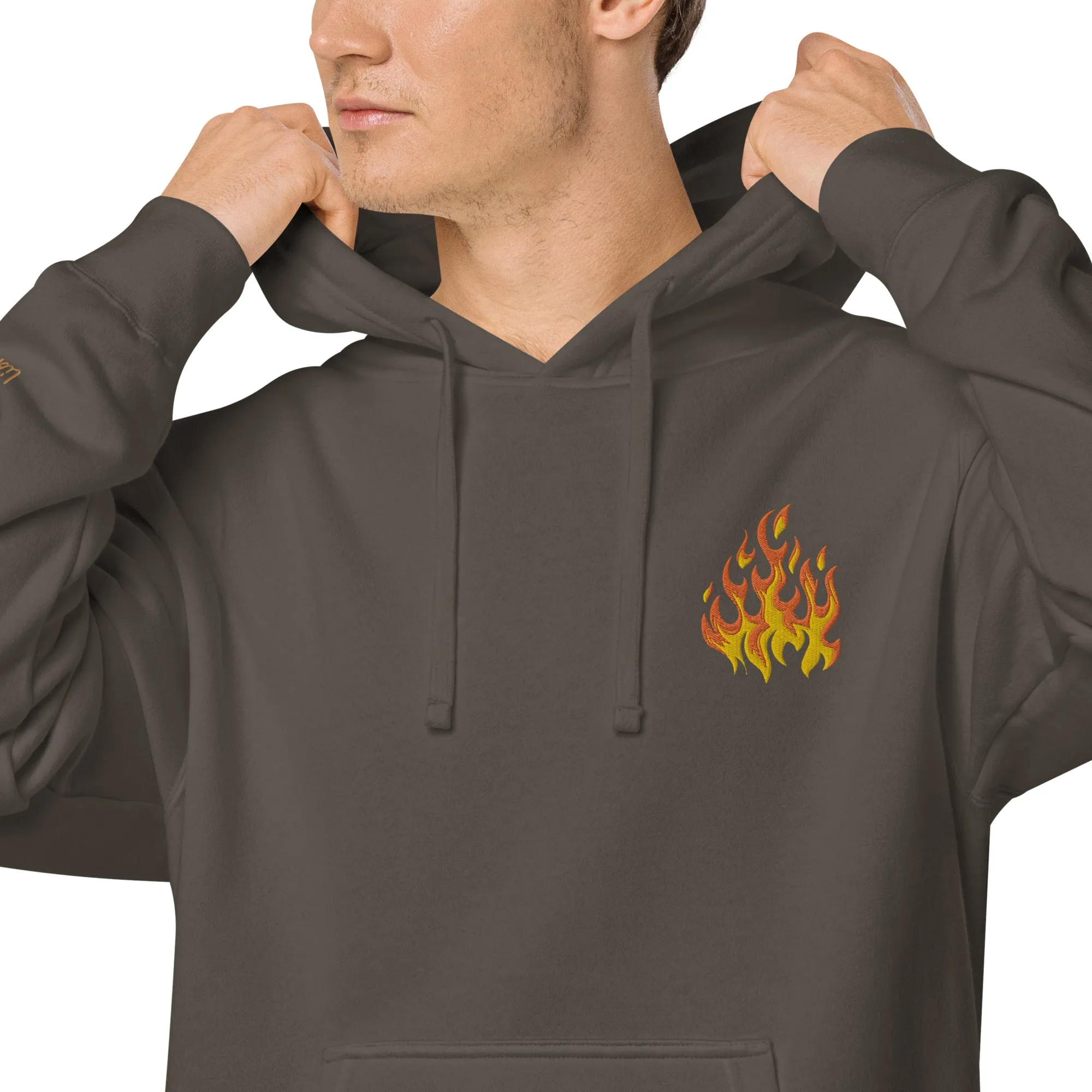 Flame Design Unisex Pigment-Dyed Hoodie