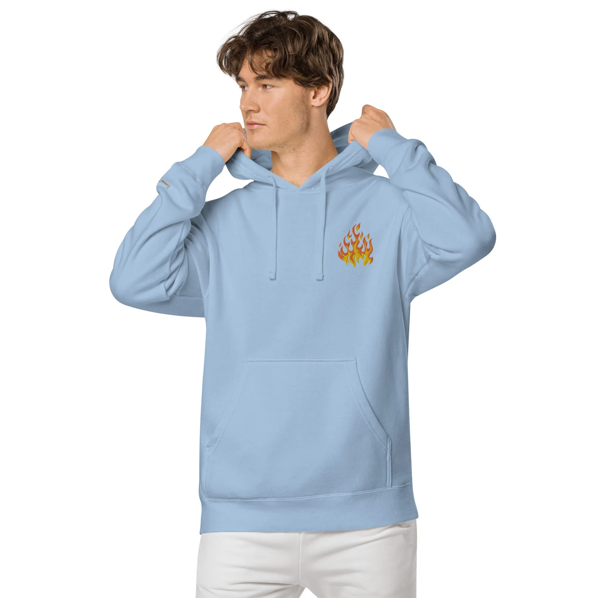 Flame Design Unisex Pigment-Dyed Hoodie