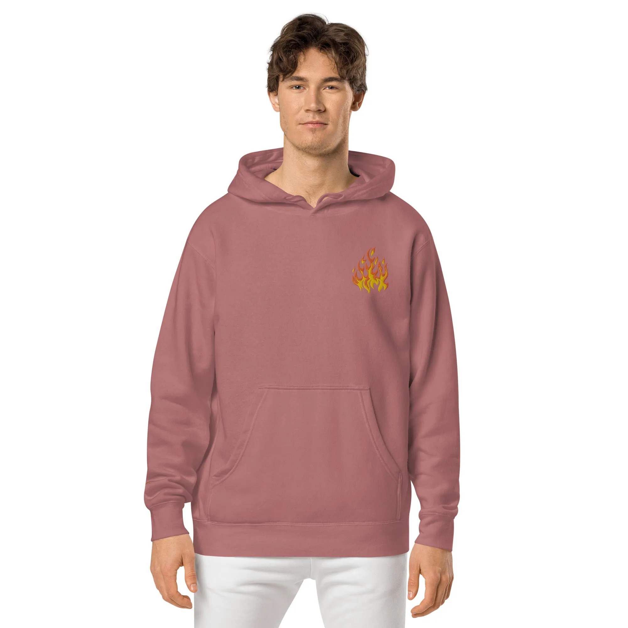 Flame Design Unisex Pigment-Dyed Hoodie