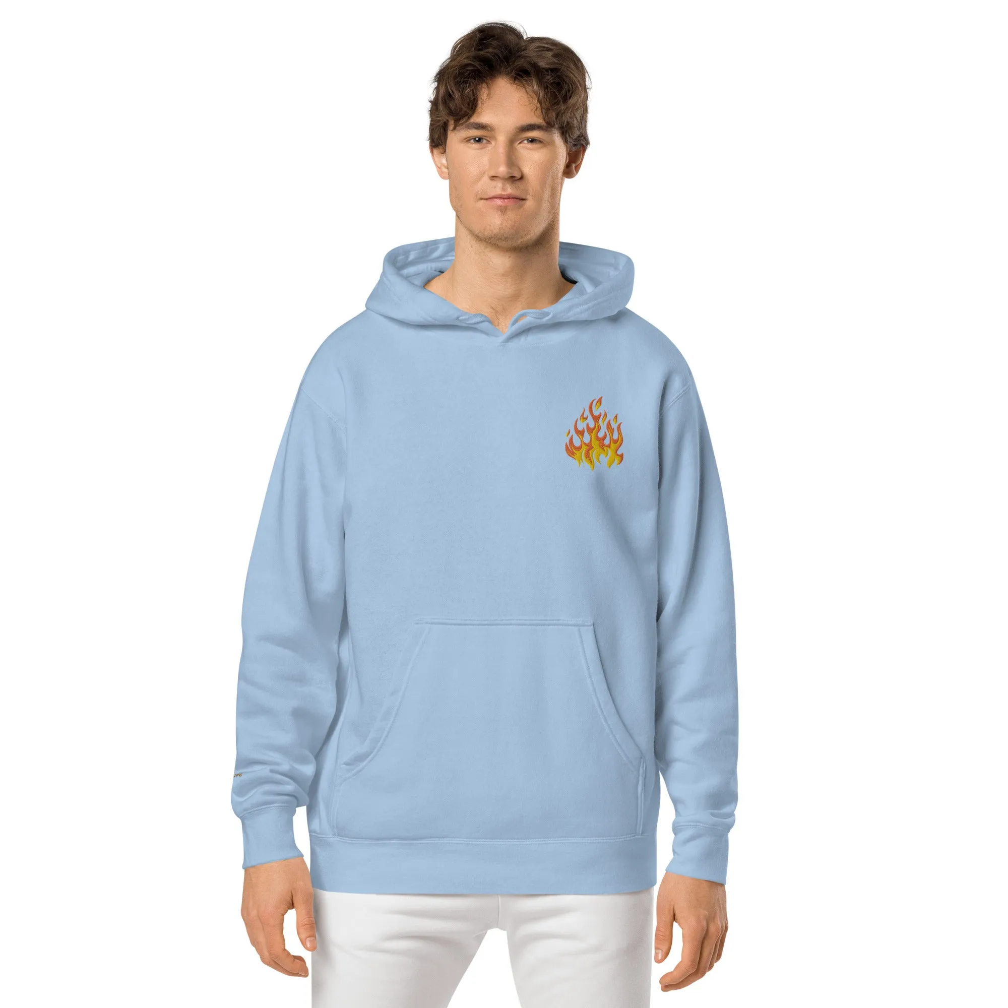 Flame Design Unisex Pigment-Dyed Hoodie