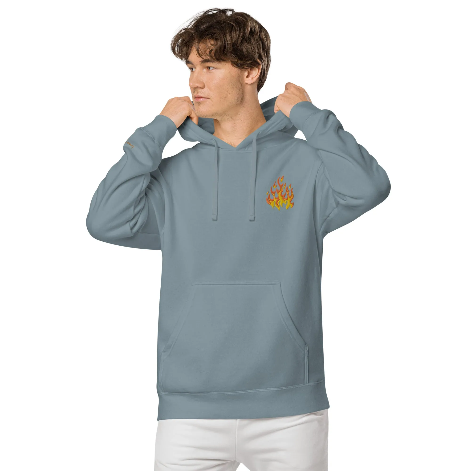 Flame Design Unisex Pigment-Dyed Hoodie