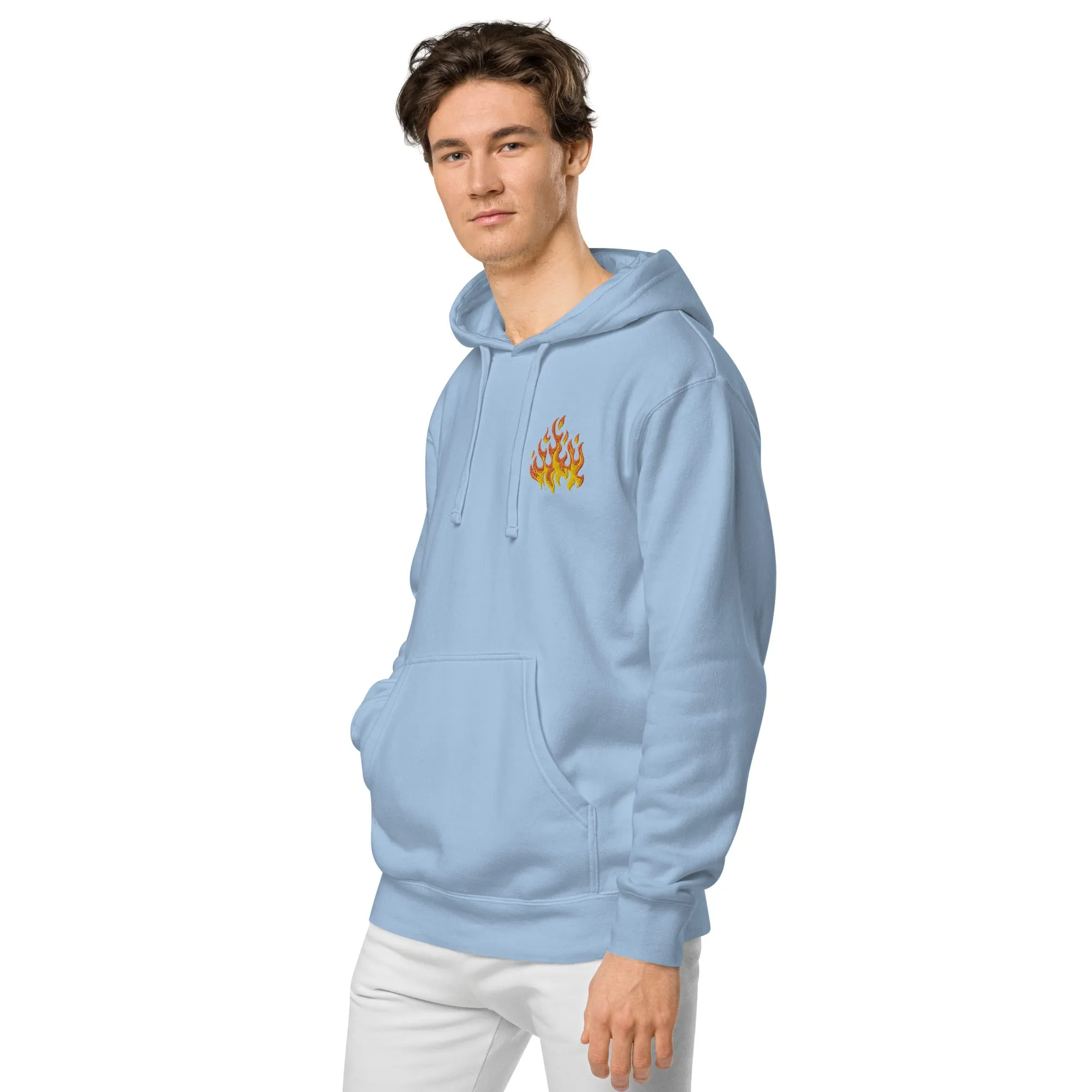Flame Design Unisex Pigment-Dyed Hoodie