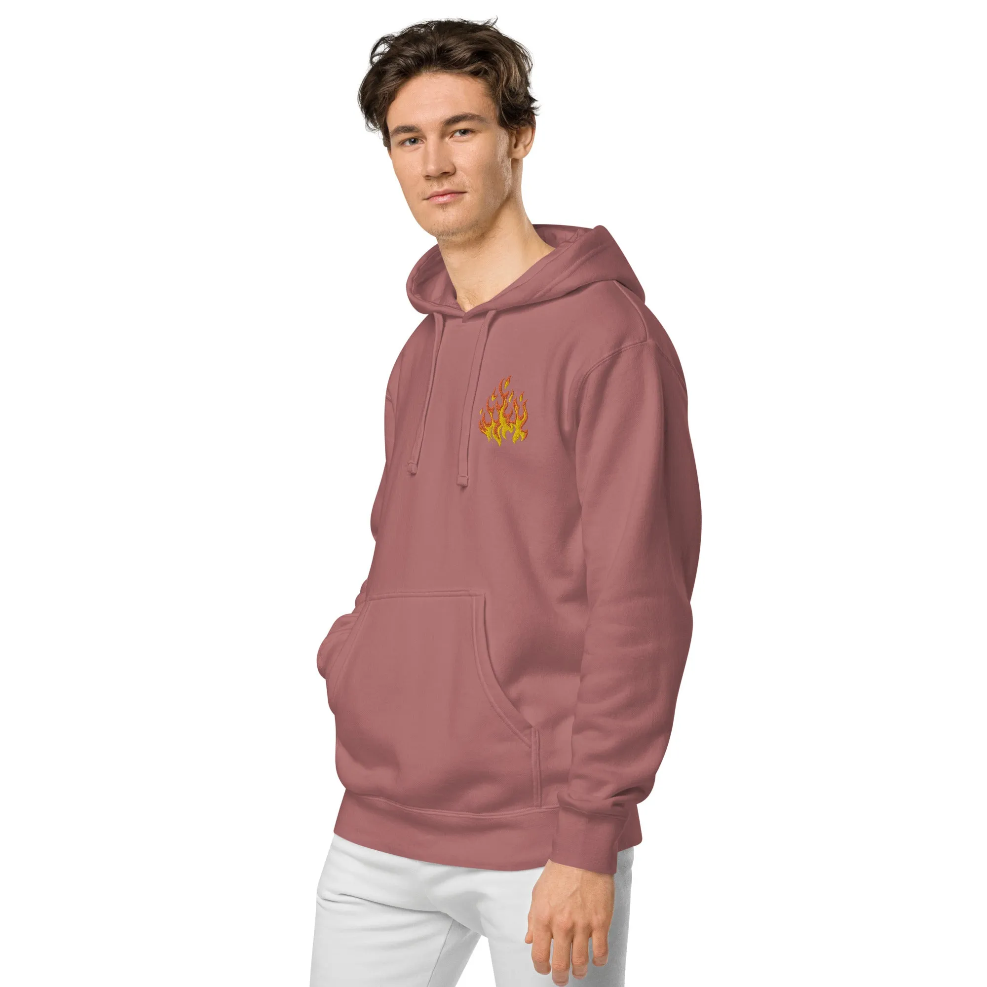 Flame Design Unisex Pigment-Dyed Hoodie