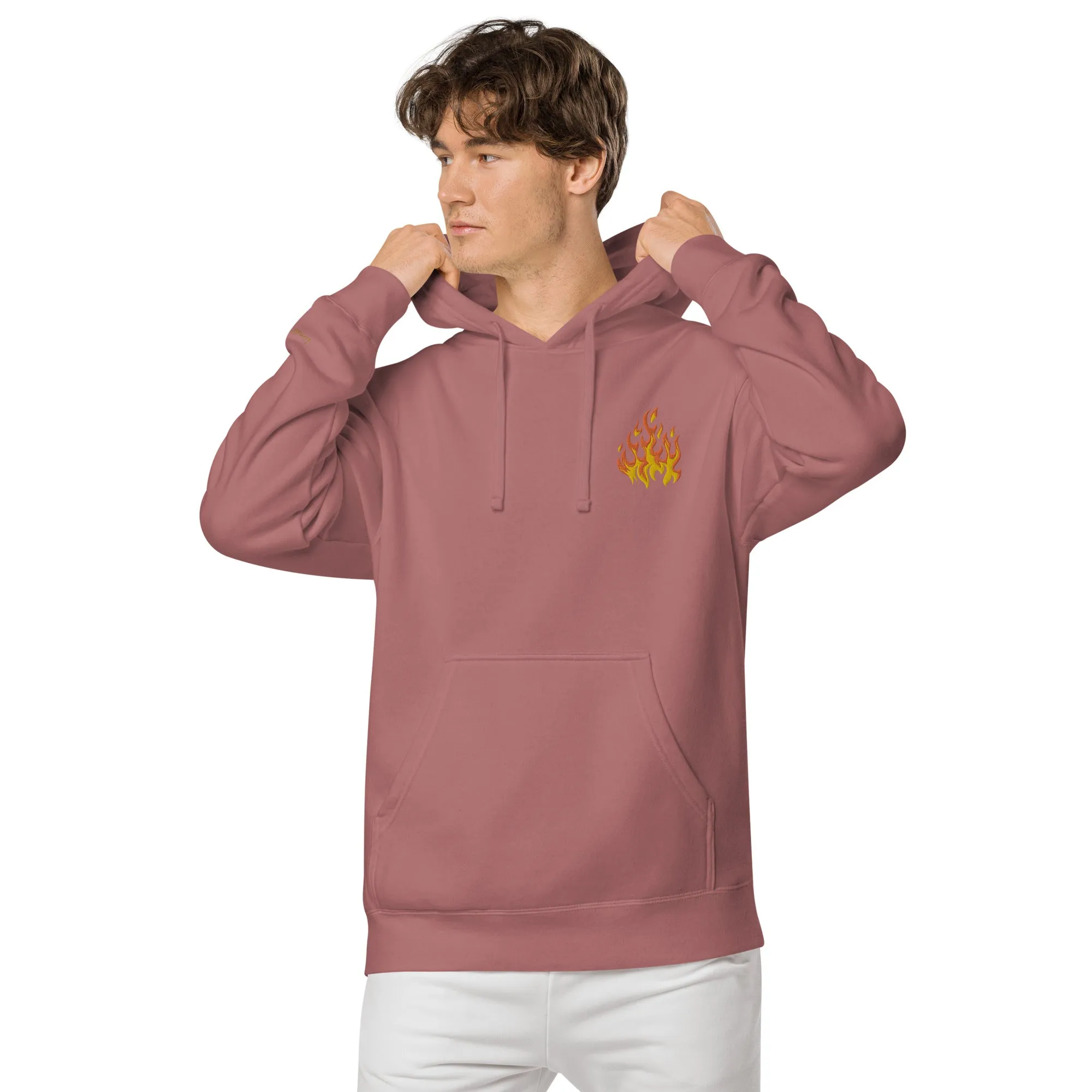 Flame Design Unisex Pigment-Dyed Hoodie