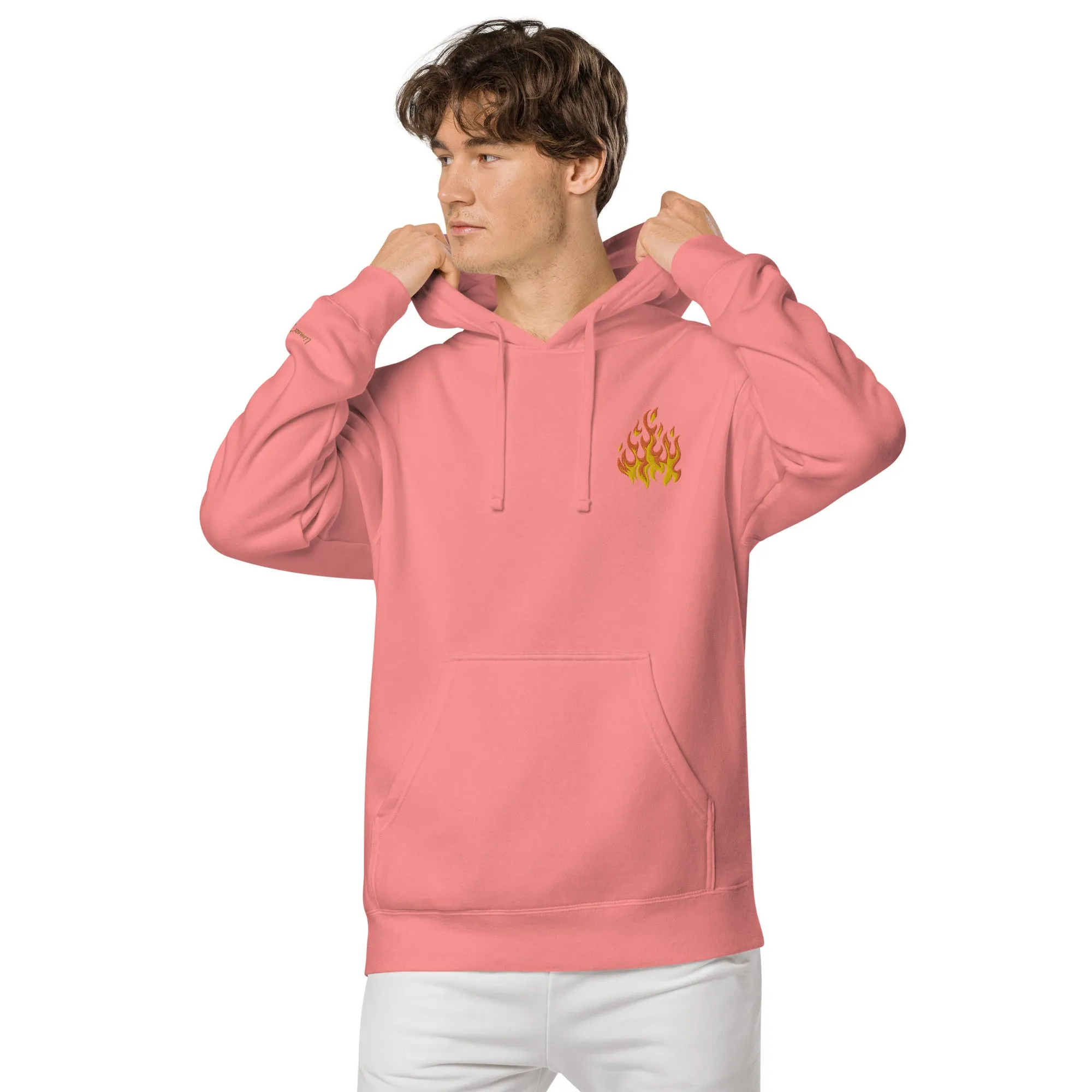 Flame Design Unisex Pigment-Dyed Hoodie