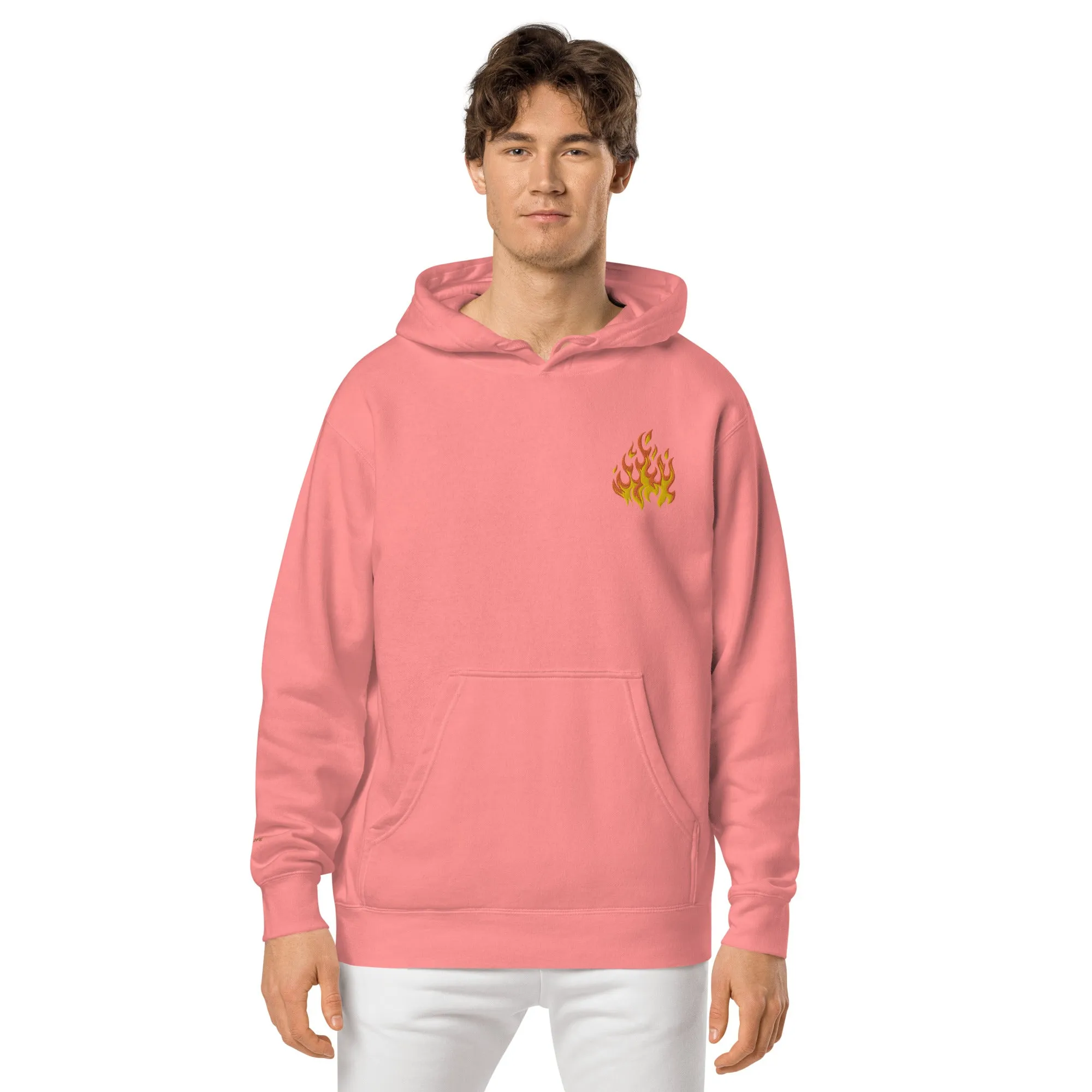 Flame Design Unisex Pigment-Dyed Hoodie