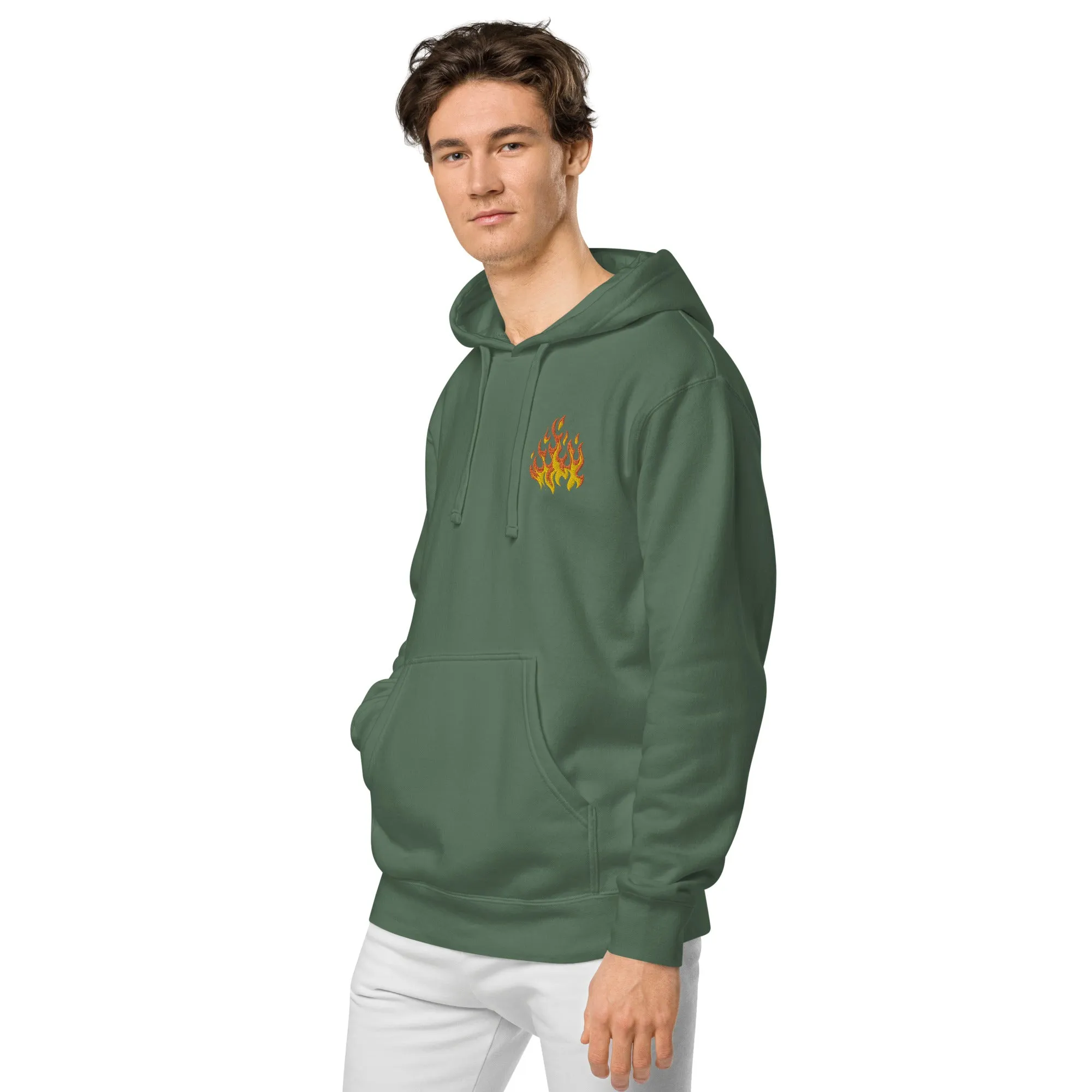 Flame Design Unisex Pigment-Dyed Hoodie