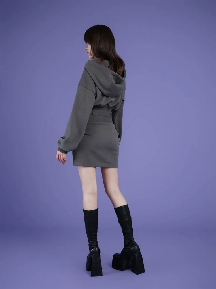 Fleece Waisted Thickened Sweatshirt Dress【s0000005594】