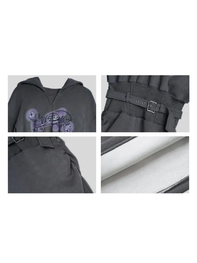 Fleece Waisted Thickened Sweatshirt Dress【s0000005594】