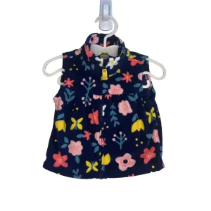 Fleece Zip UP Vest / Flowers