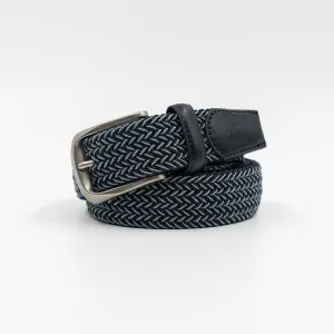 Flex Stretch Belt | The Two Color Weave - Fleet Navy/Thunder Grey