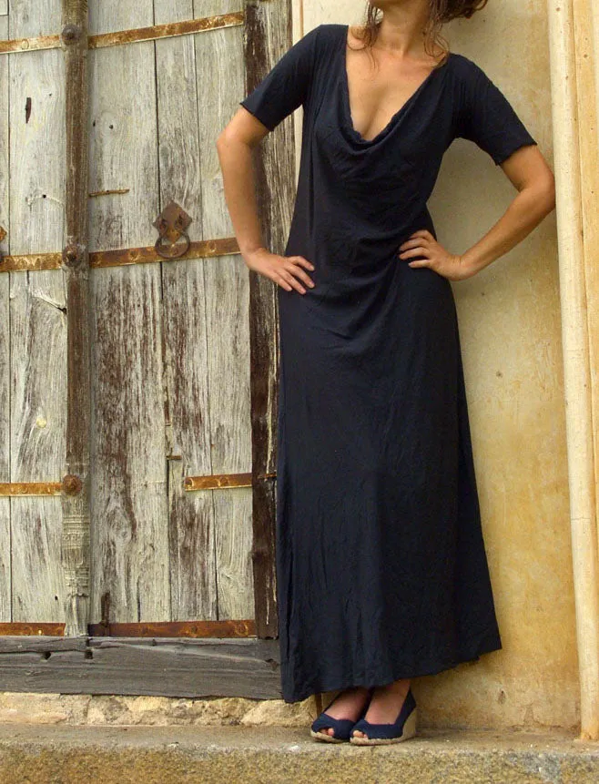 Float Neck Simplicity Long Dress