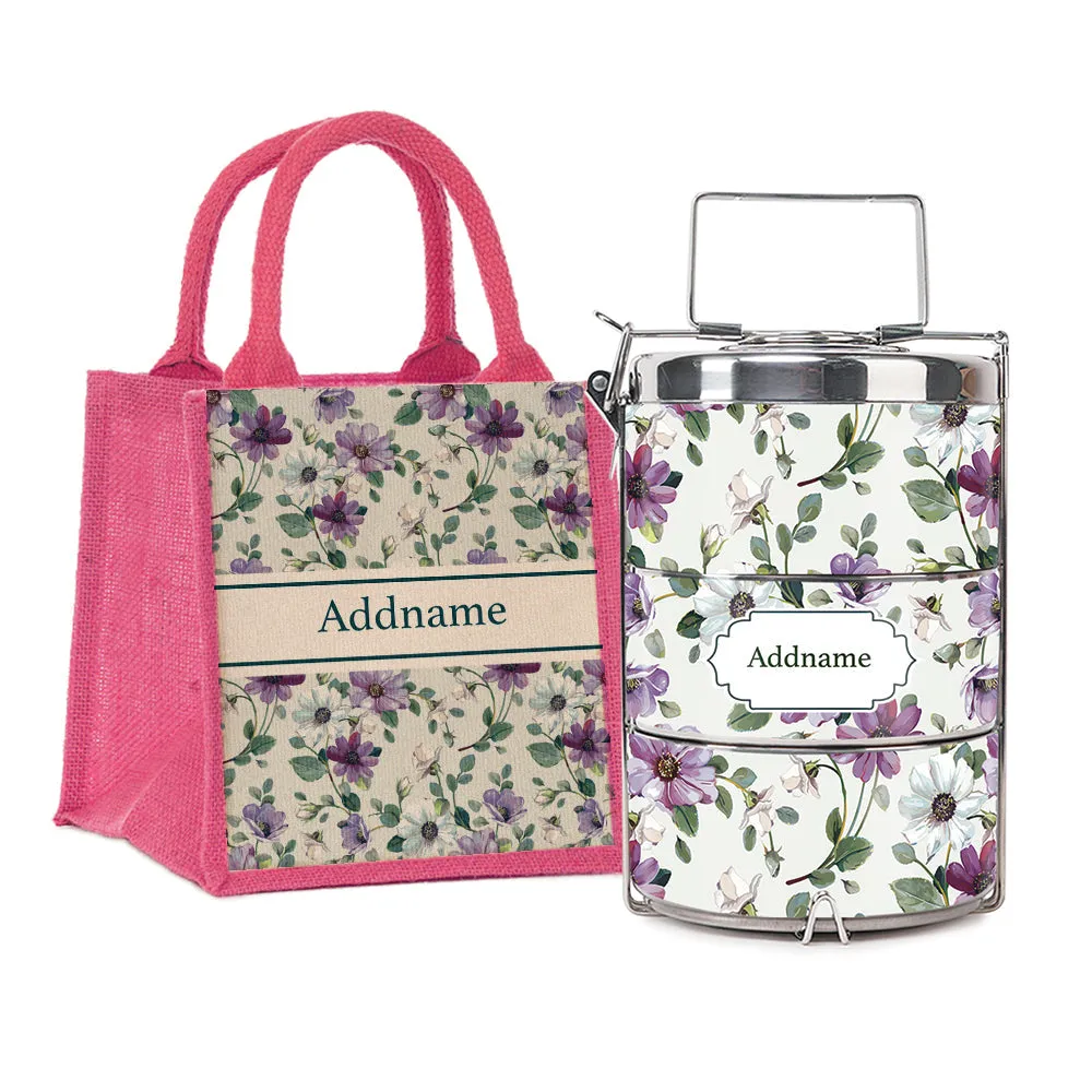 Flora Design Standard Medium 14cm Tiffin Carrier [FREE Custom Add Name]