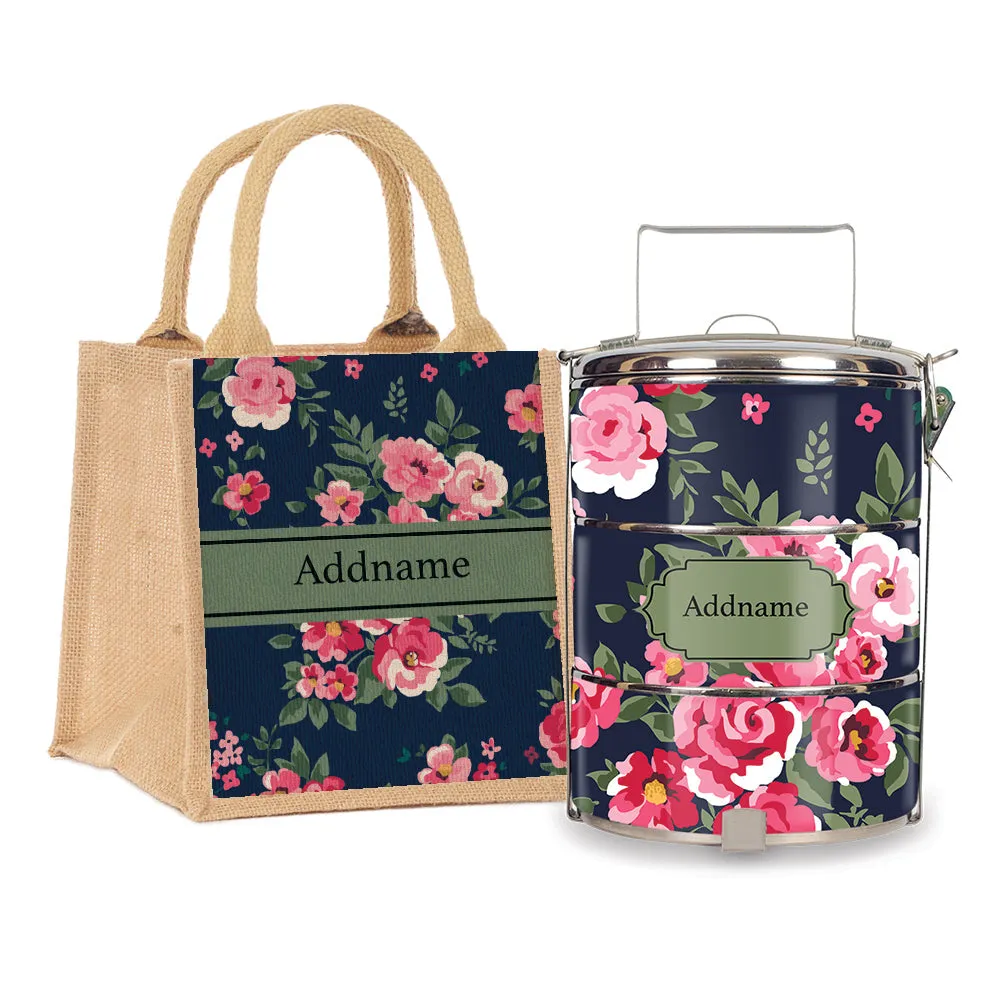 Flora Design Standard Medium 14cm Tiffin Carrier [FREE Custom Add Name]