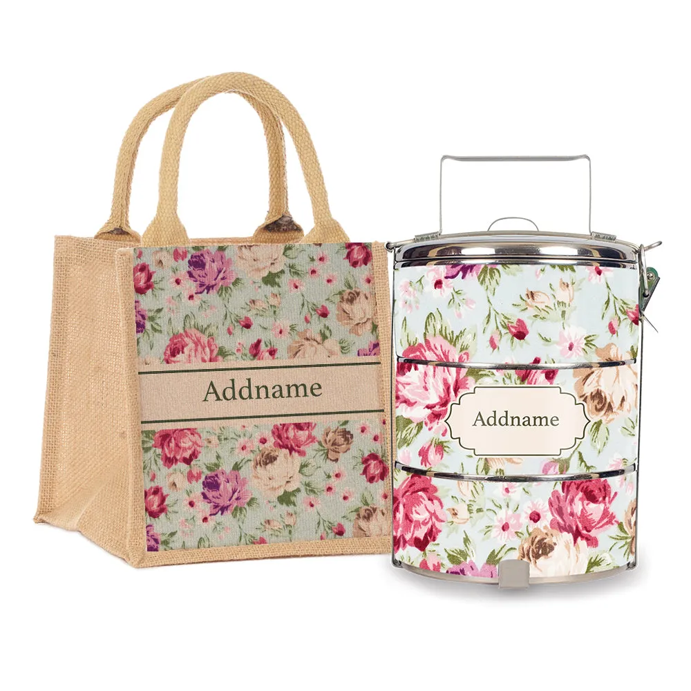 Flora Design Standard Medium 14cm Tiffin Carrier [FREE Custom Add Name]