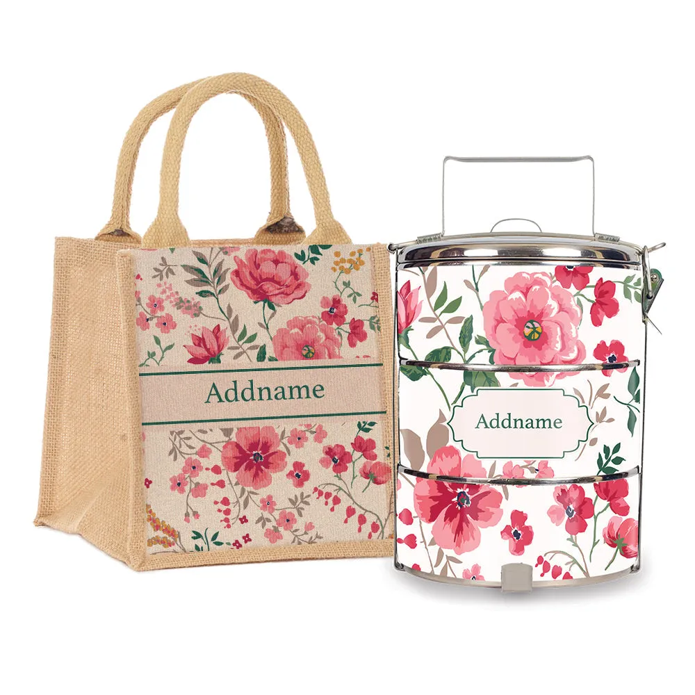 Flora Design Standard Medium 14cm Tiffin Carrier [FREE Custom Add Name]