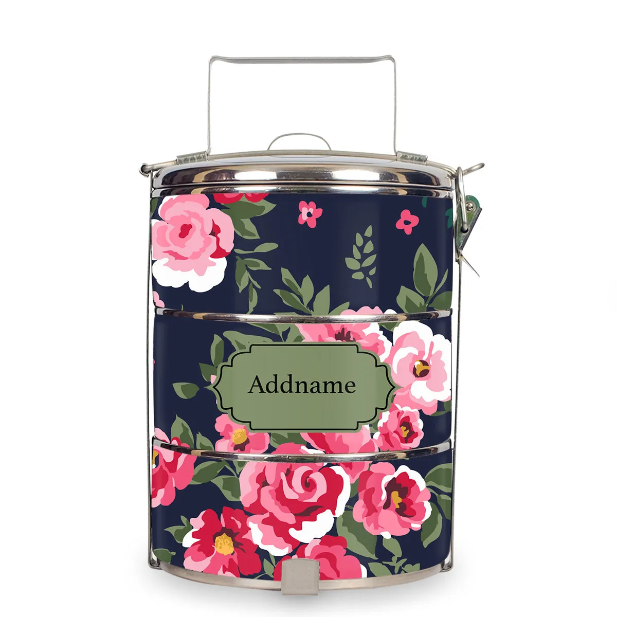Flora Design Standard Medium 14cm Tiffin Carrier [FREE Custom Add Name]
