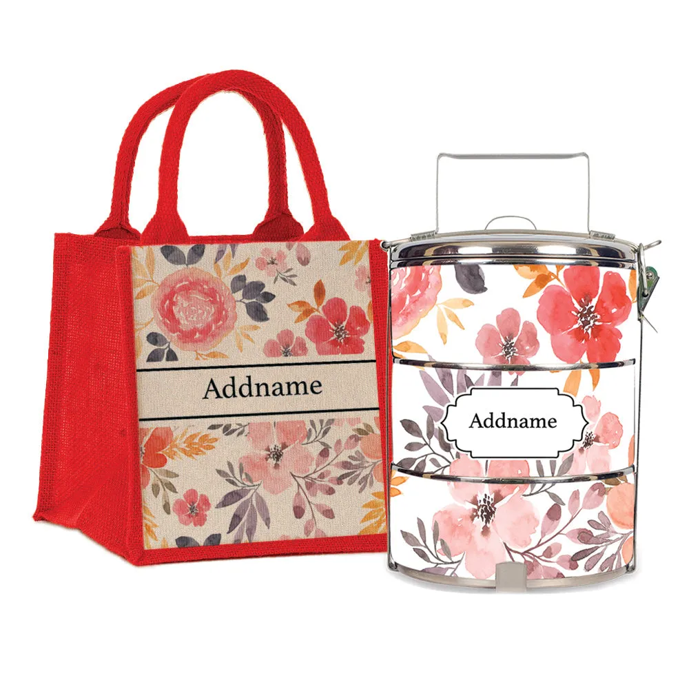 Flora Design Standard Medium 14cm Tiffin Carrier [FREE Custom Add Name]