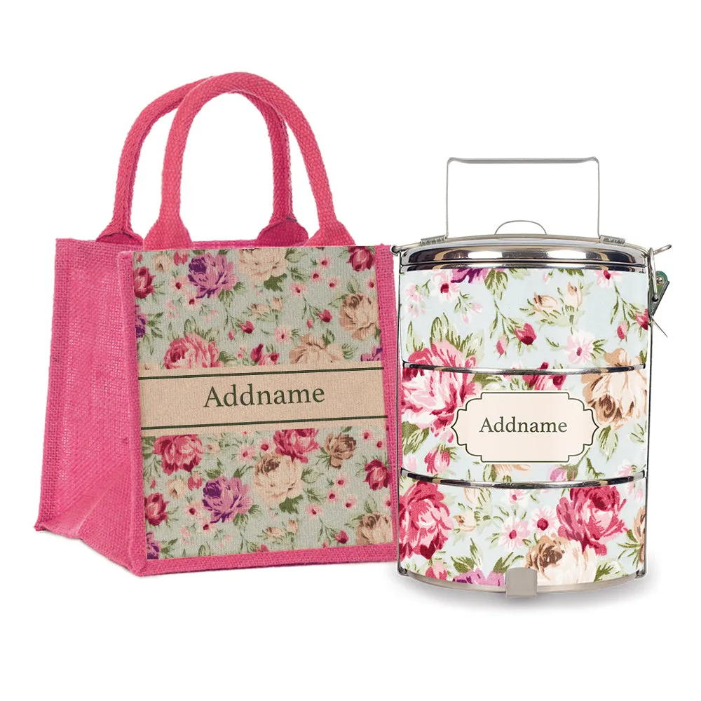 Flora Design Standard Medium 14cm Tiffin Carrier [FREE Custom Add Name]